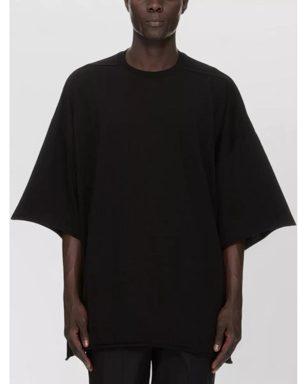 Rick Owens Black Oversized Cotton T-Shirt for men