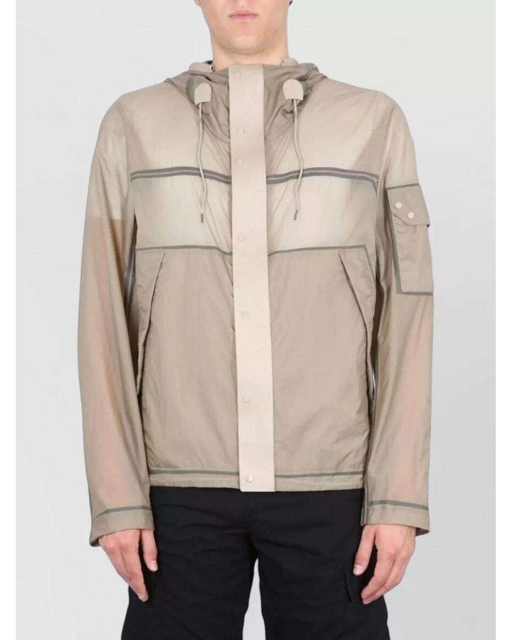 C P Company White Hooded Raincoat for men