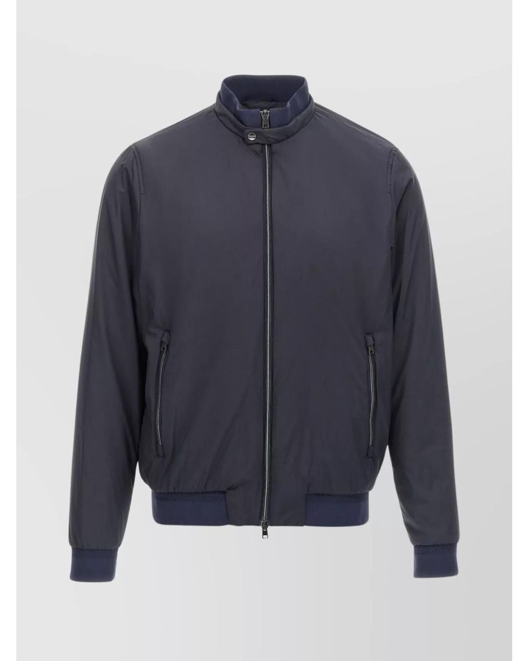 Herno Blue Nylon Padded Bomber Jacket for men