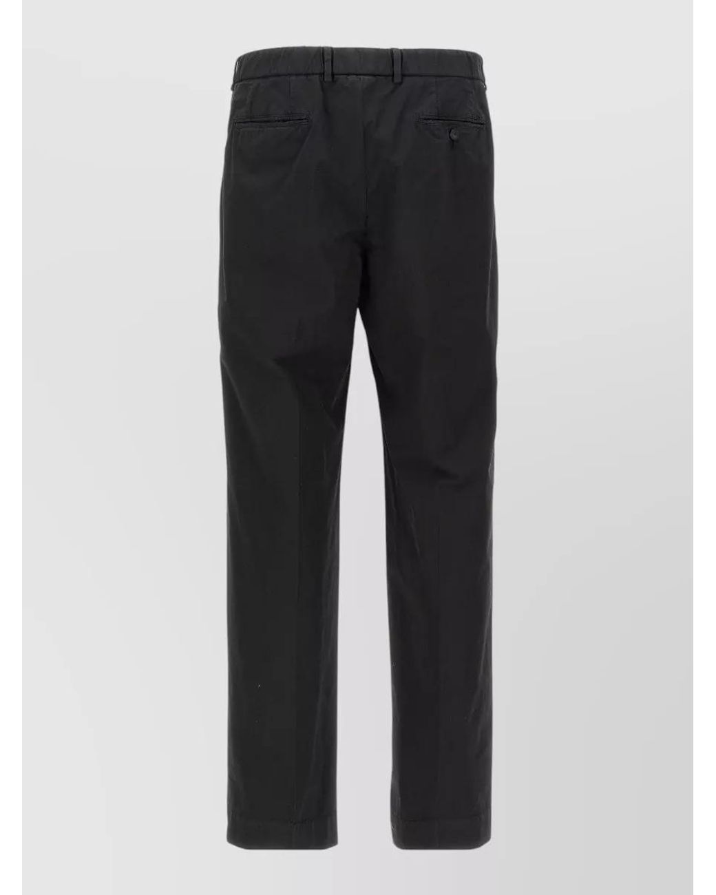 Cellar Door Black Stretch Cotton Straight-Leg Trousers for men