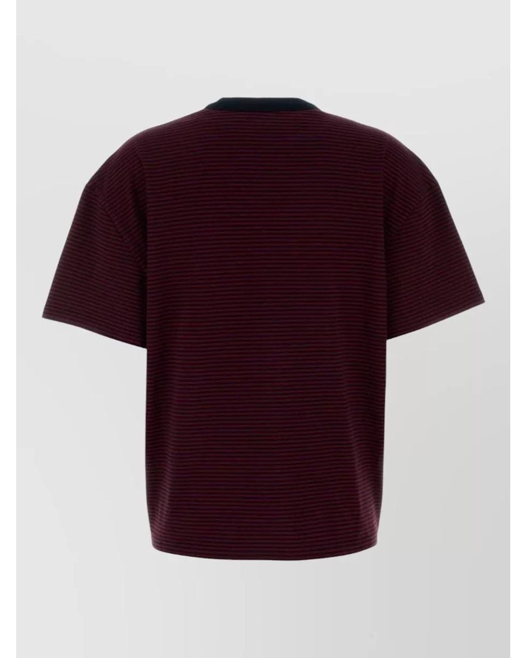 Prada Red Stripes Crew Neck T-Shirt