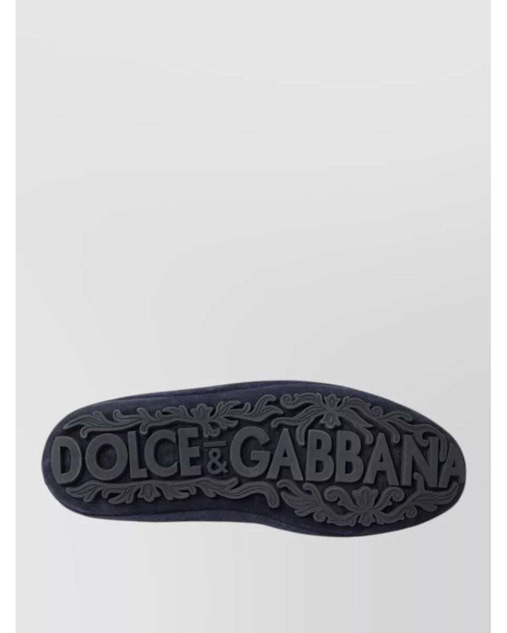Dolce & Gabbana Blue Leather Crystal Embellished Loafers for men