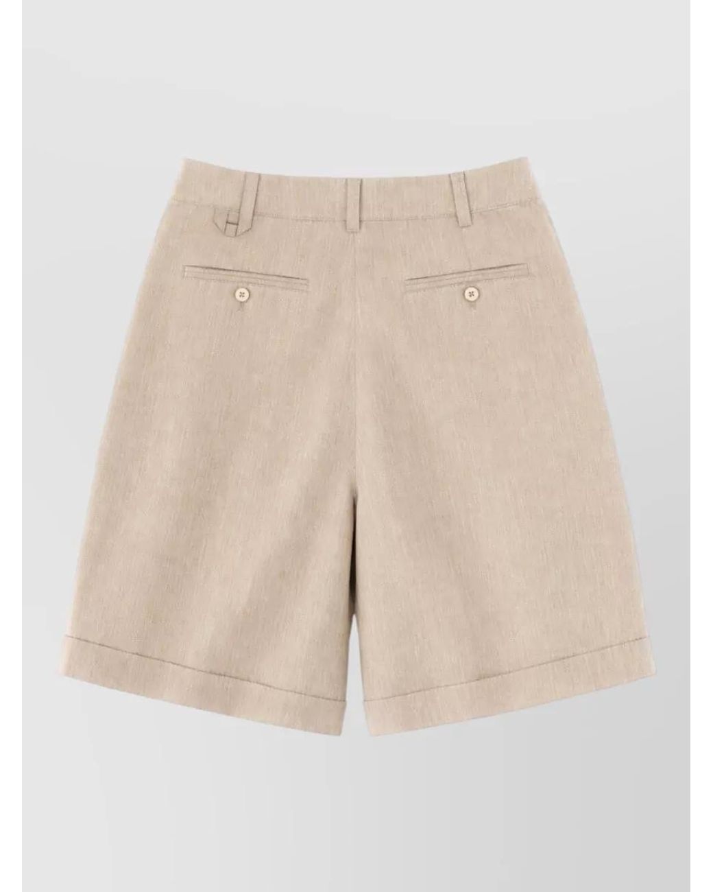 Jacquemus Natural Linen-Blend Pleated Bermuda Shorts for men