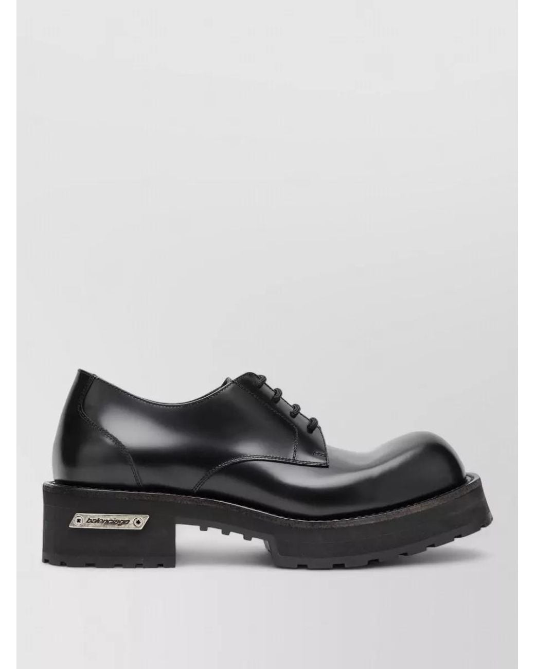 Balenciaga Black Calf Leather Derby Shoes for men