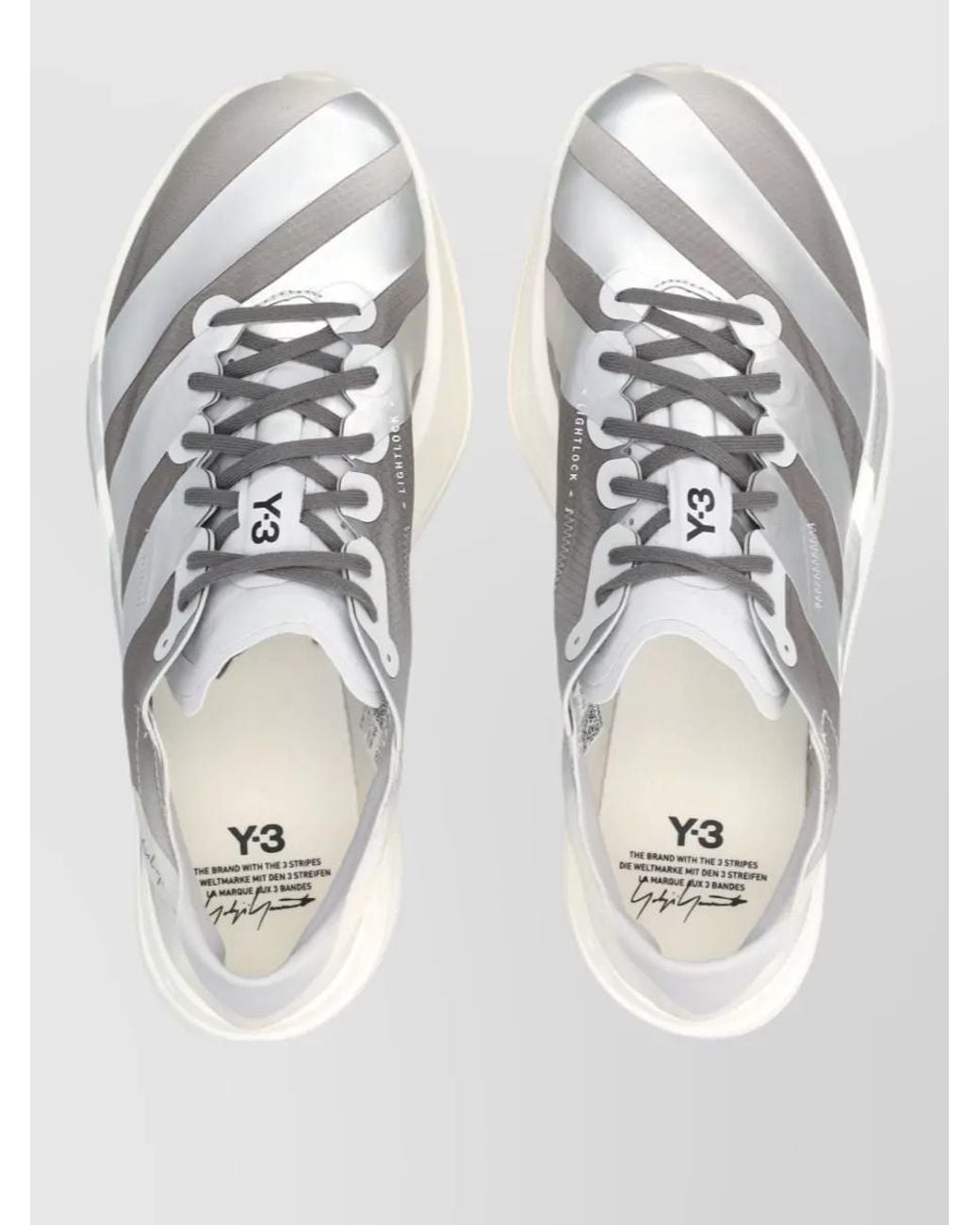 Y-3 White Adios Pro 4 Lace-Up Sneakers