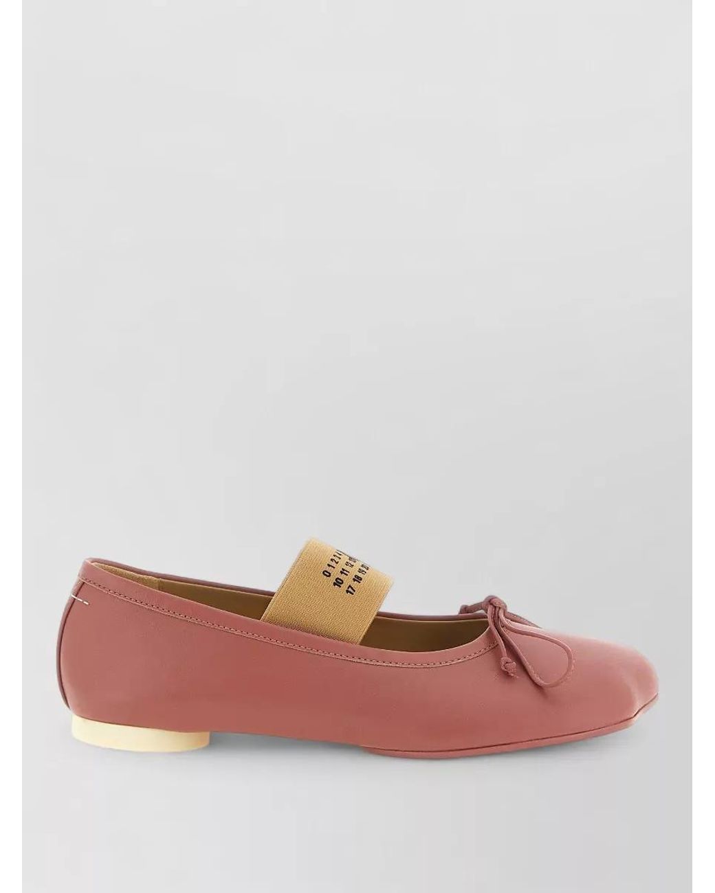 MM6 by Maison Margiela Pink Leather Ballet Flats