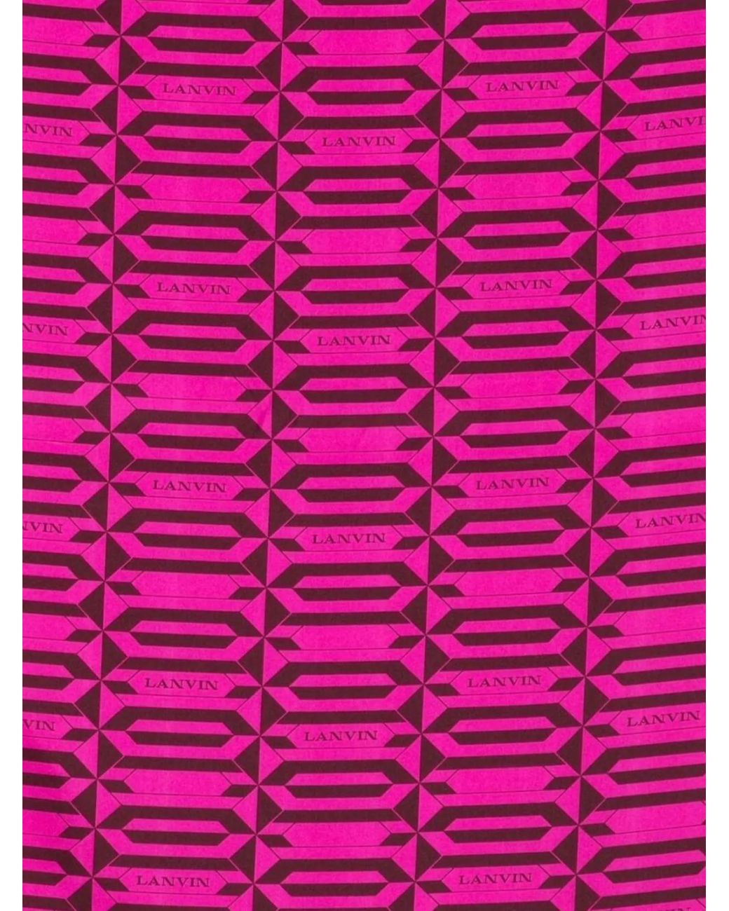 Lanvin Pink Silk Printed Scarf