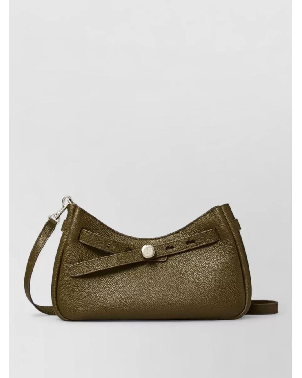 Tory Burch Green Romy Leather Clutch Bag