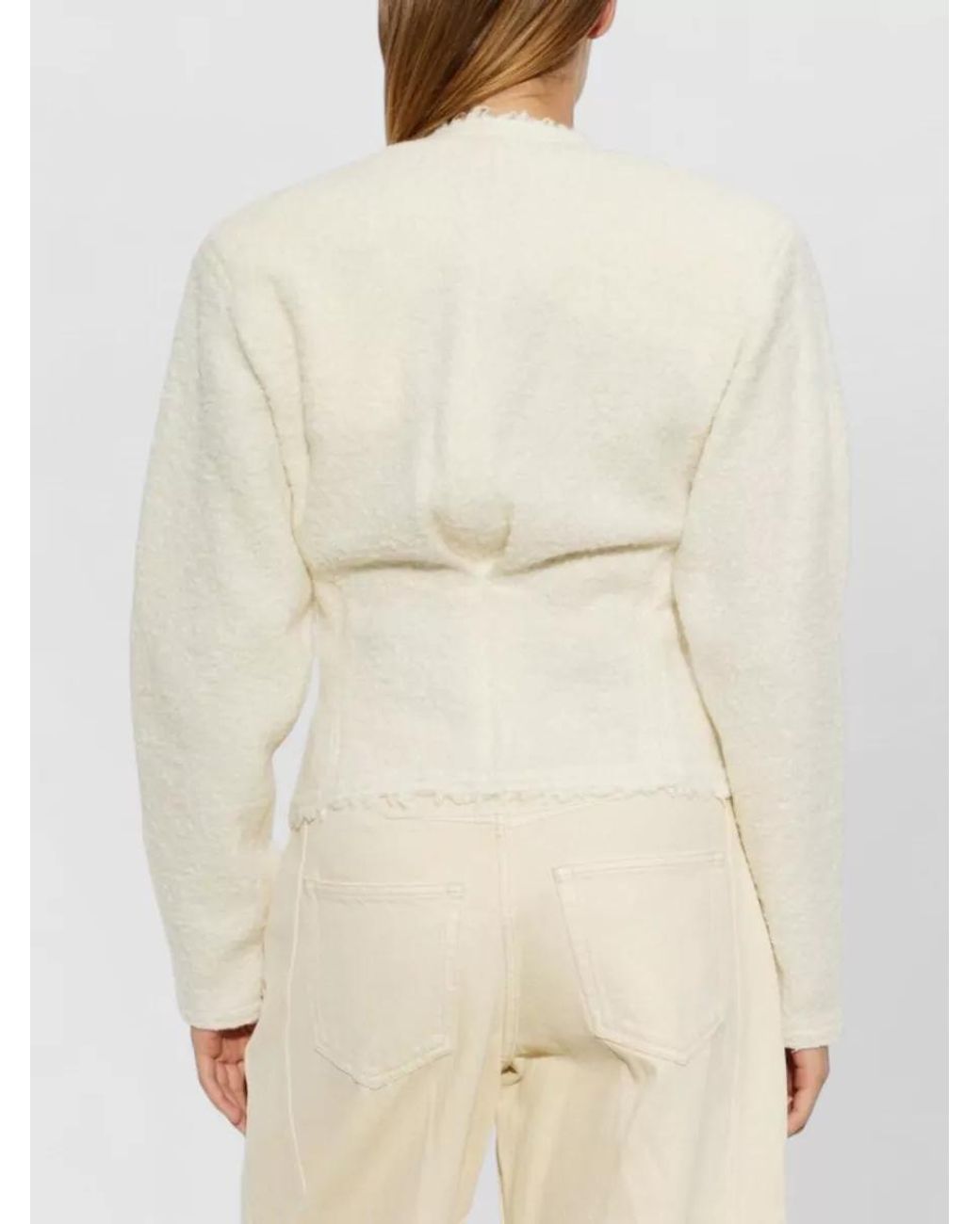 Isabel Marant Natural Bouclé Single-Breasted Coat