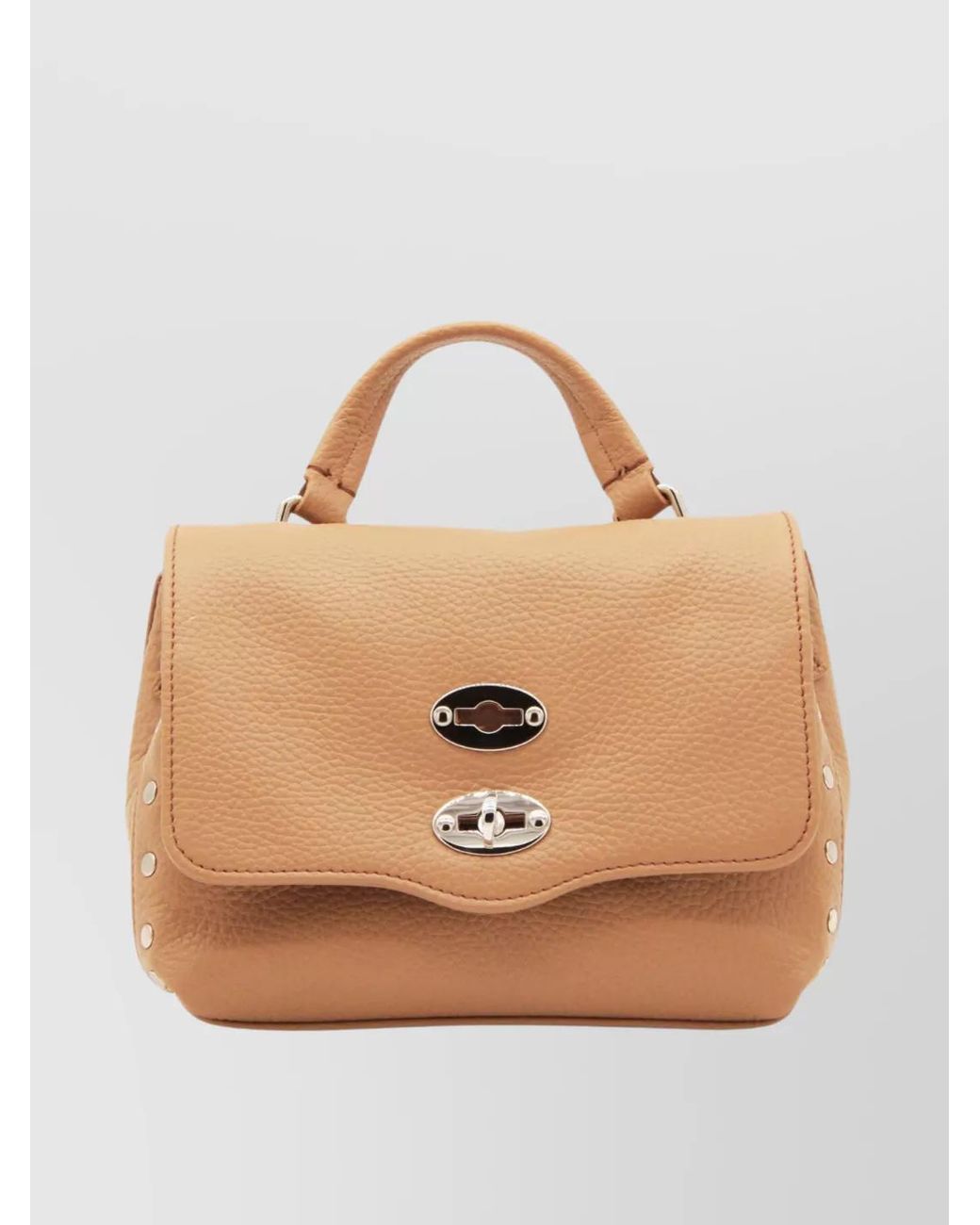 Zanellato Natural Hammered Leather Crossbody Bag