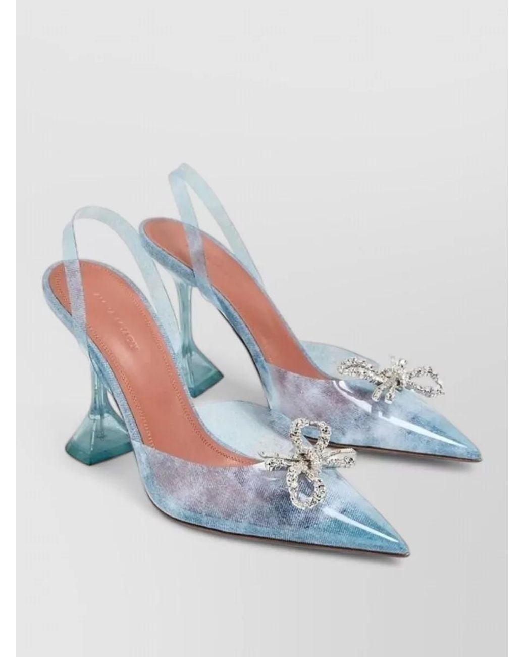 AMINA MUADDI Blue Plexiglass High Heel Sandals