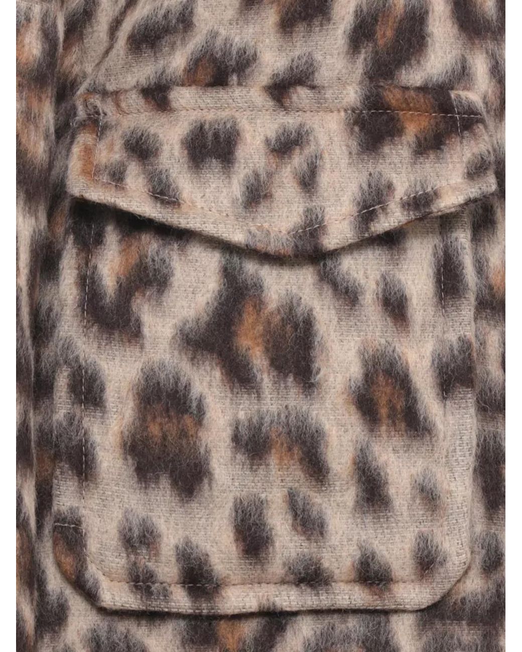 Alberto Biani Multicolor Wool Animal-Print Oversized Coat