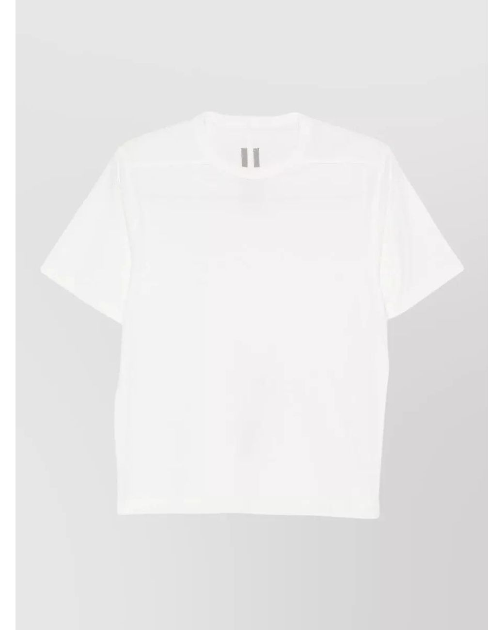 Rick Owens White Cotton Crew Neck Short Sleeve T-Shirt