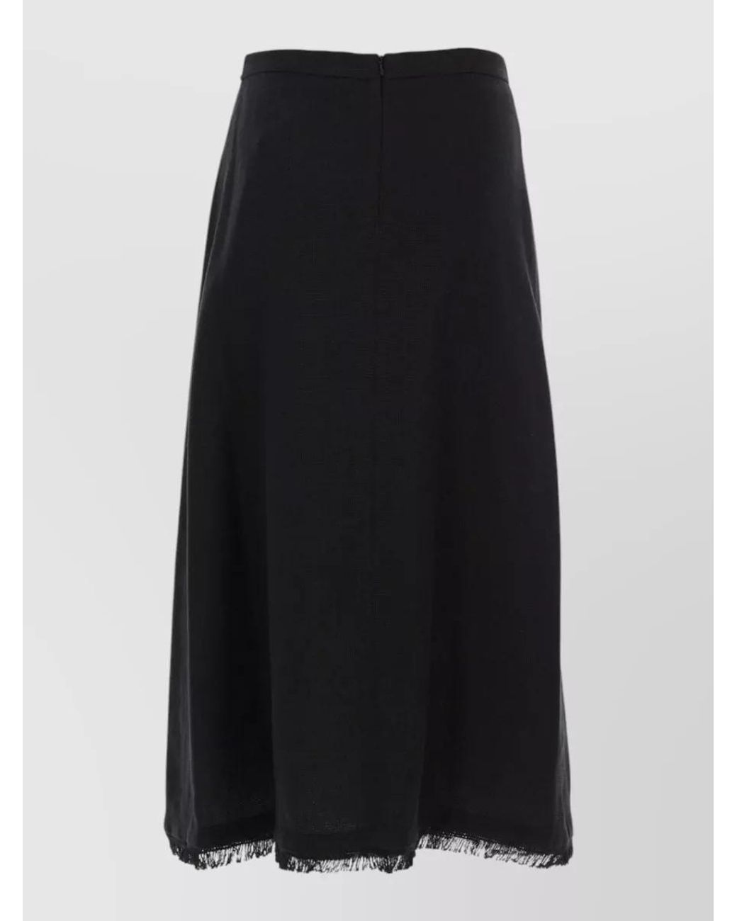 Max Mara Black Linen A-Line Skirt