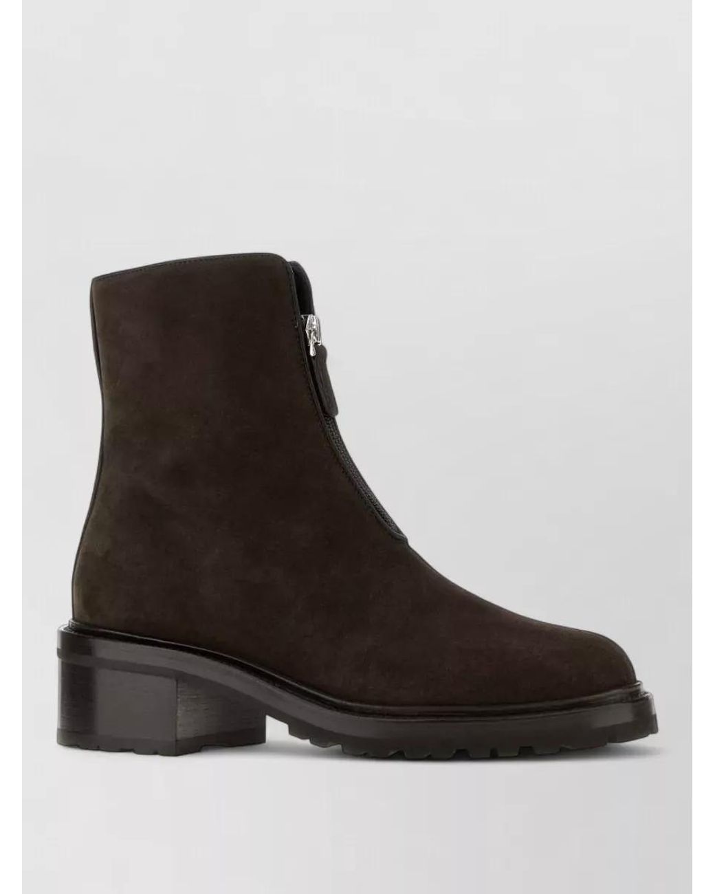 The Row Black Suede Leather Ankle Boots