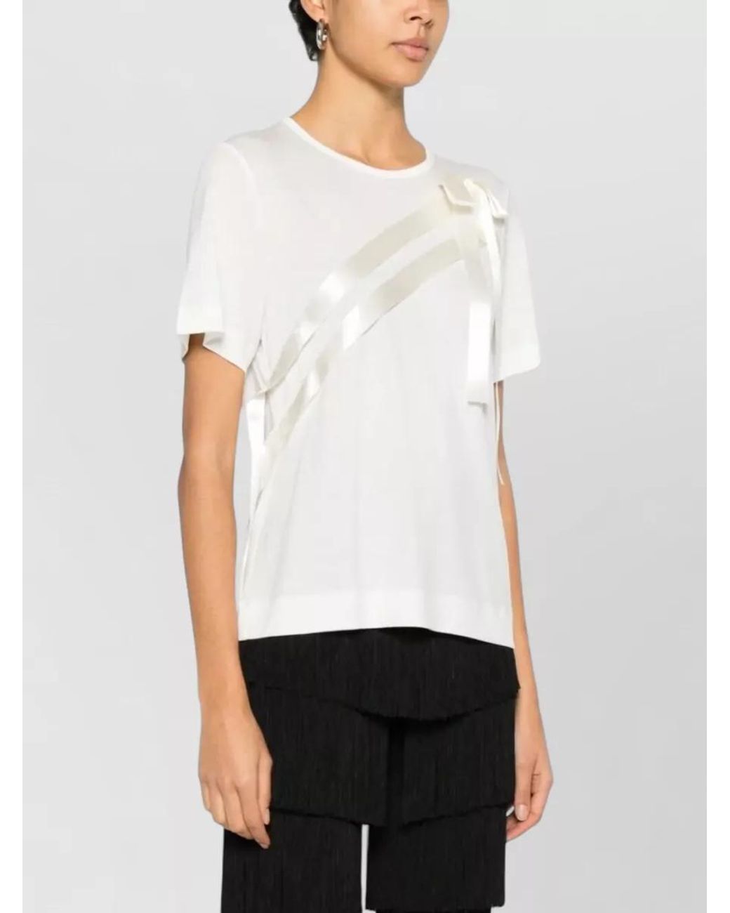 Simone Rocha White Bow Sash T-Shirt