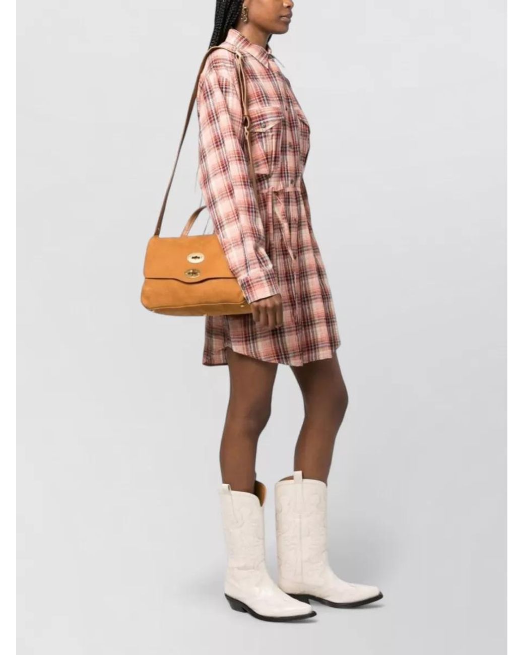 Zanellato Brown Suede Shoulder Bag