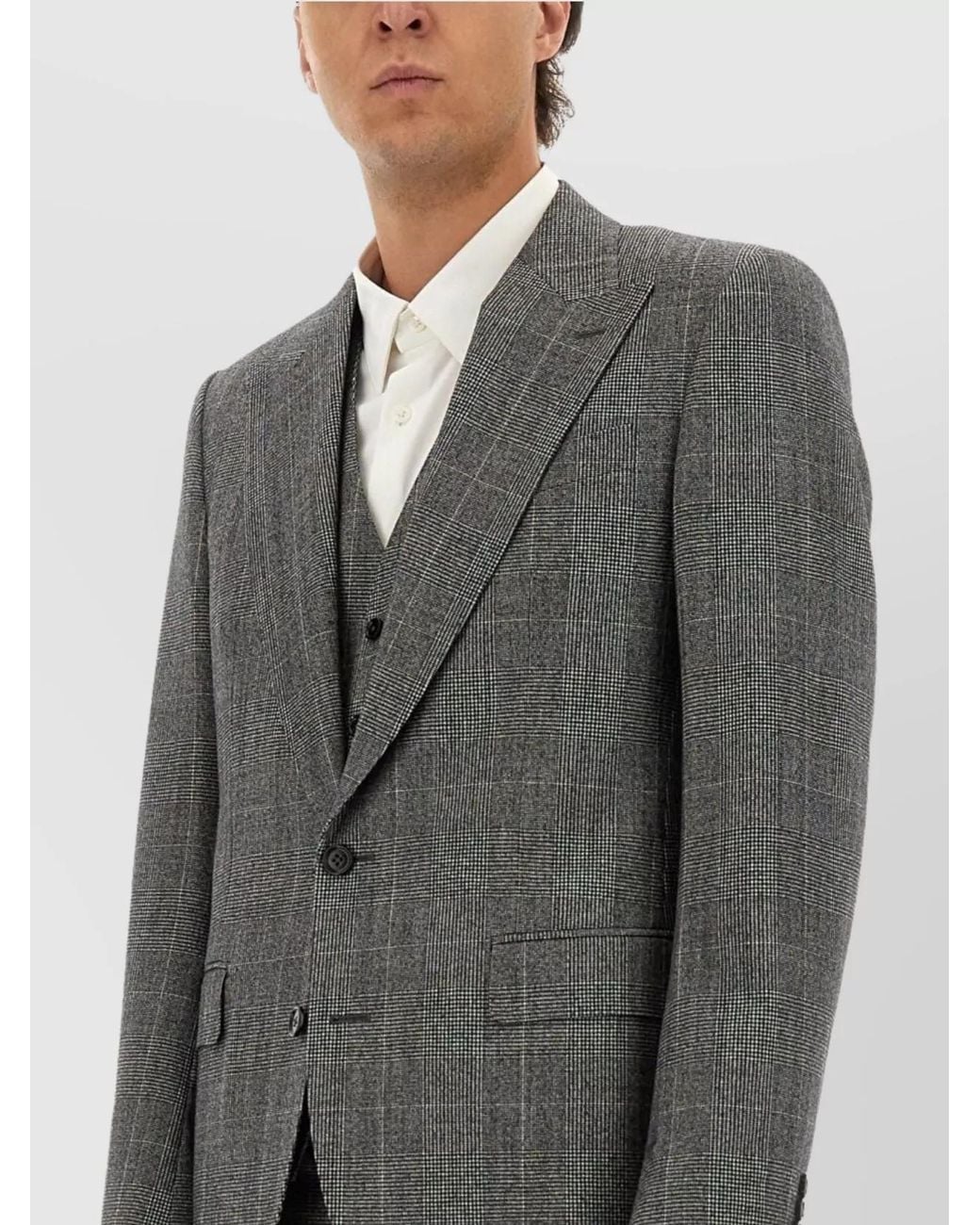 Dolce & Gabbana Gray Virgin Wool Single-Breasted Three-Piece Suit for men