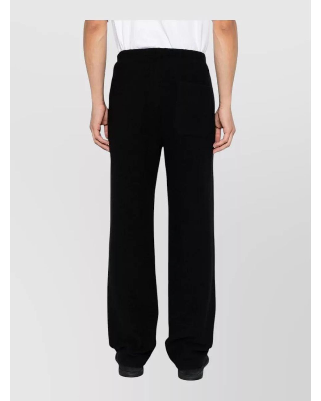 Rier Black Wool Straight-Leg Trousers for men