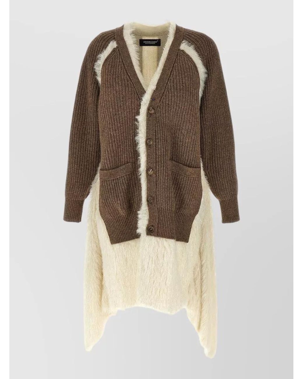 Undercover Natural Asymmetric Wool Cardigan