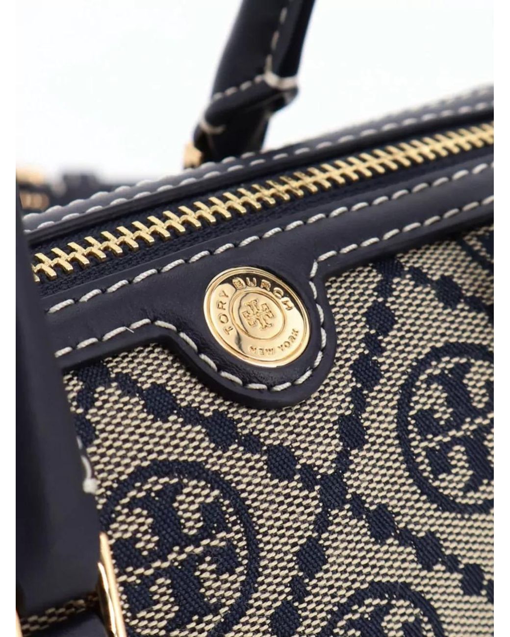 Tory Burch Gray T Monogram Mini Jacquard Shoulder Bag