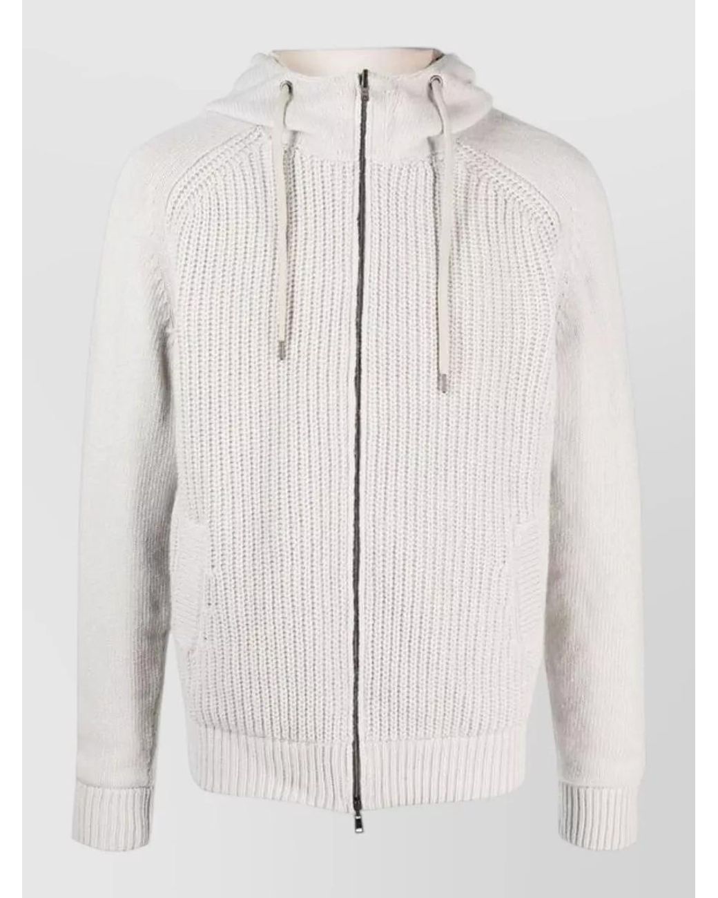 Herno Natural Wool Hooded Bomber Jacket for men