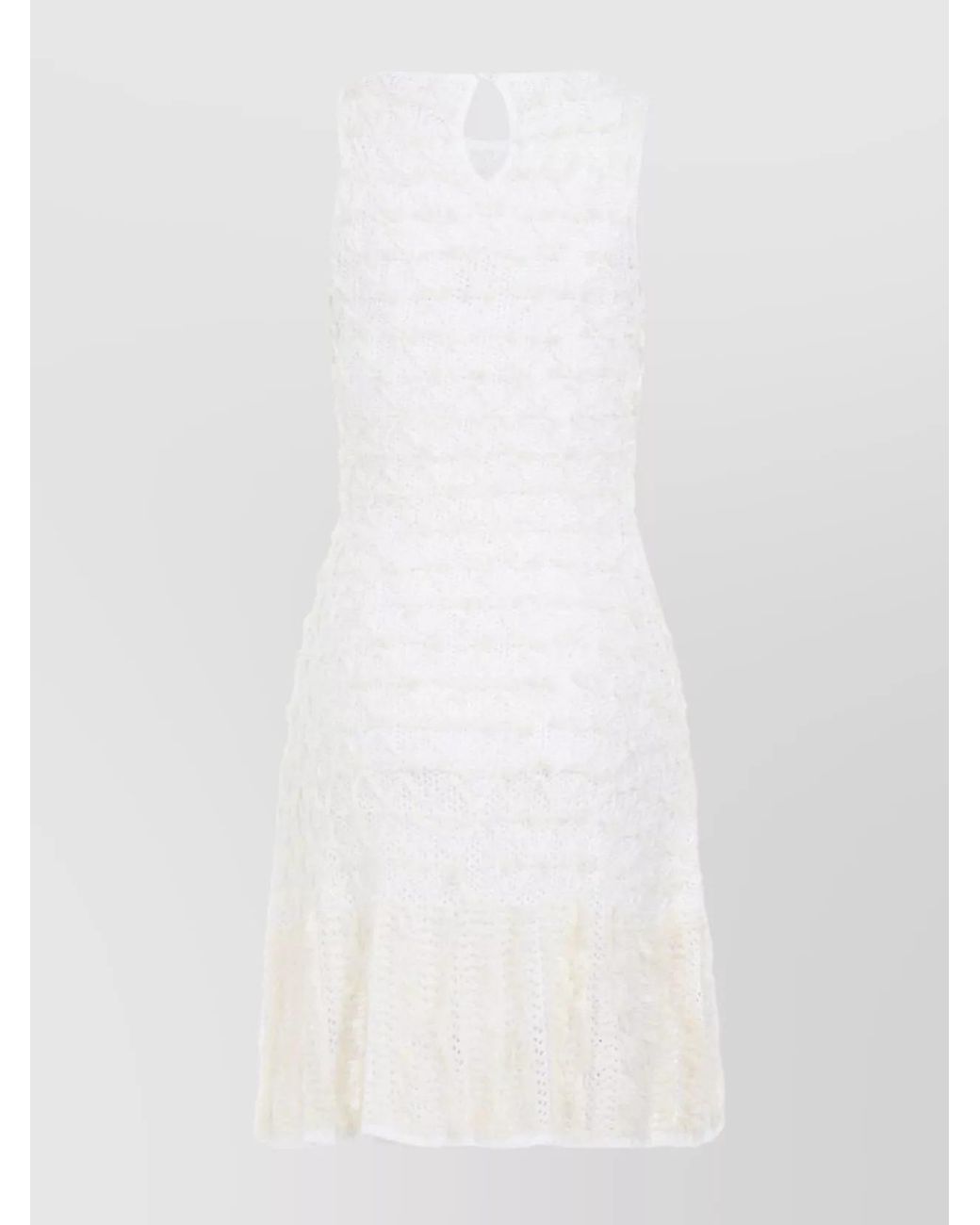 Chloé White Silk Cashmere Knee-Length Dress