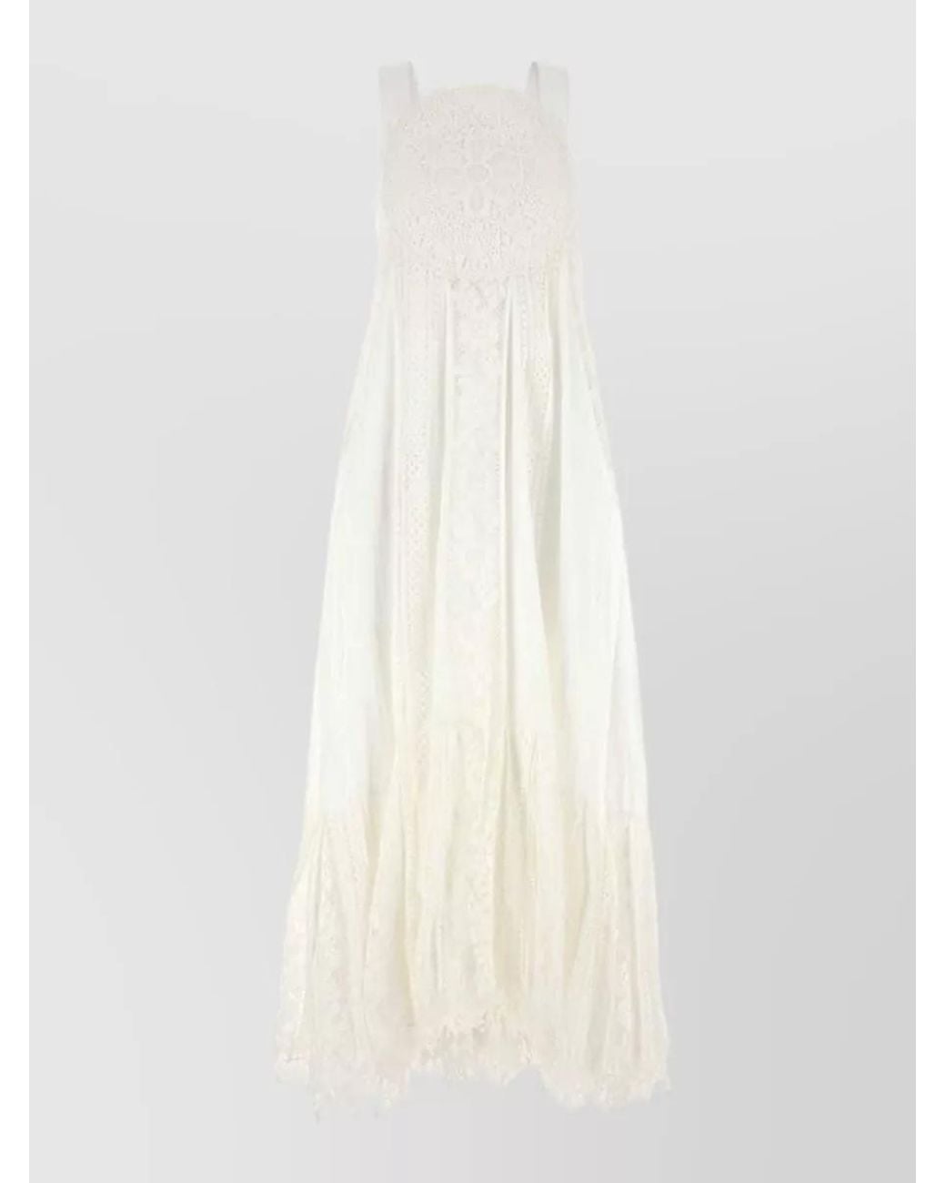 Loewe White Cotton Lace Beach Dress