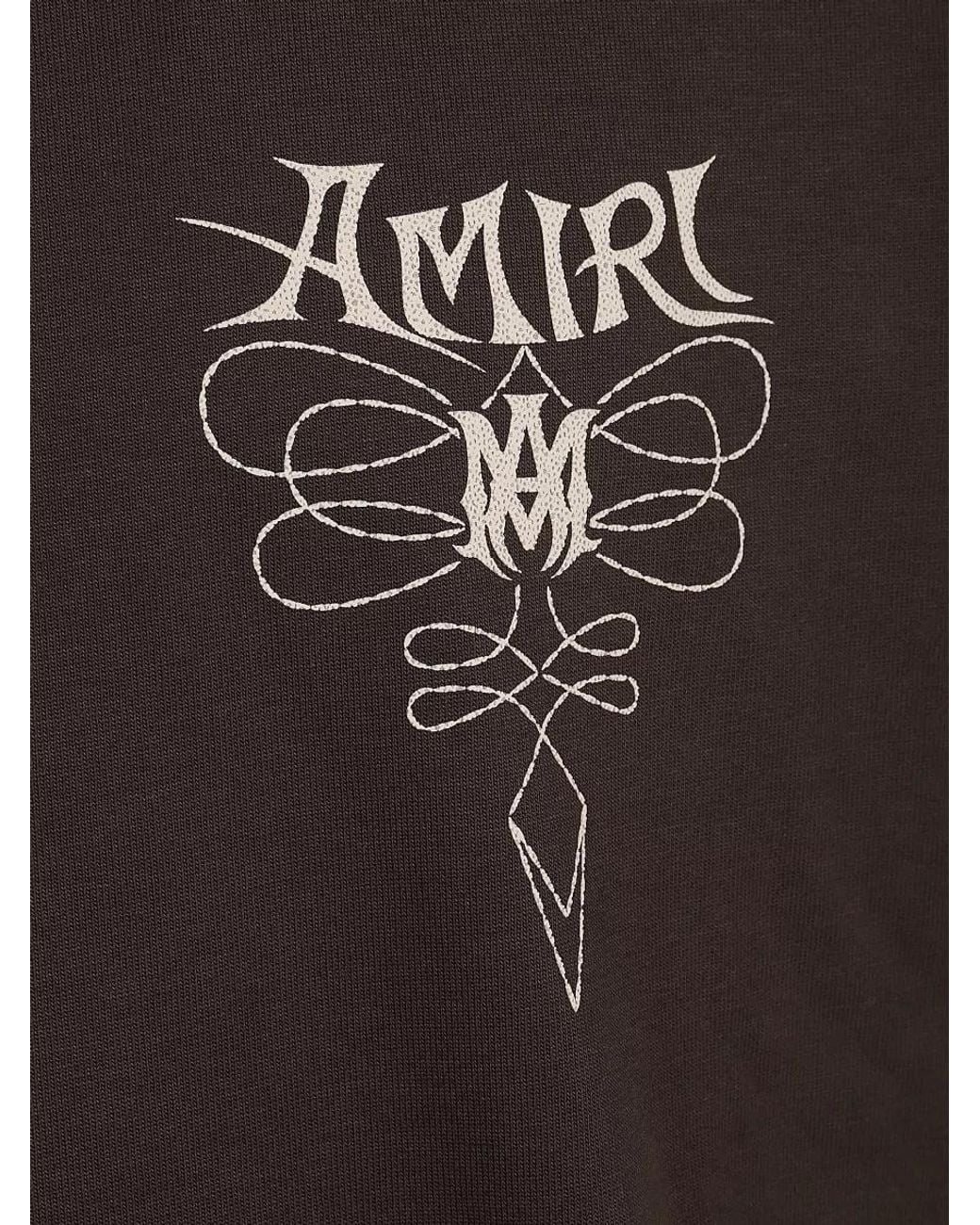 Amiri Black Graphic Print Oversized Cotton T-Shirt for men