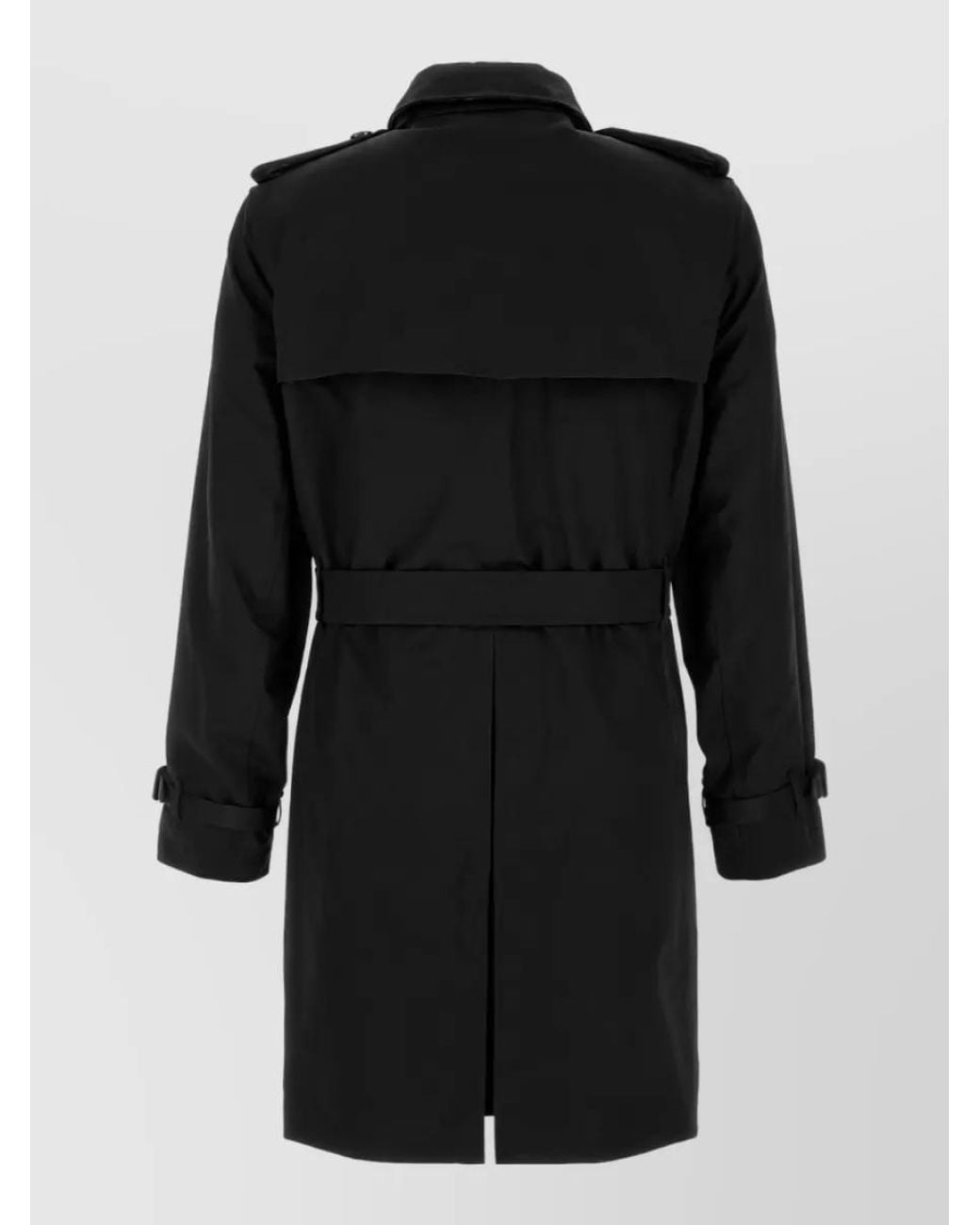 Burberry Black Cotton Double-Breasted Trench Coat for men