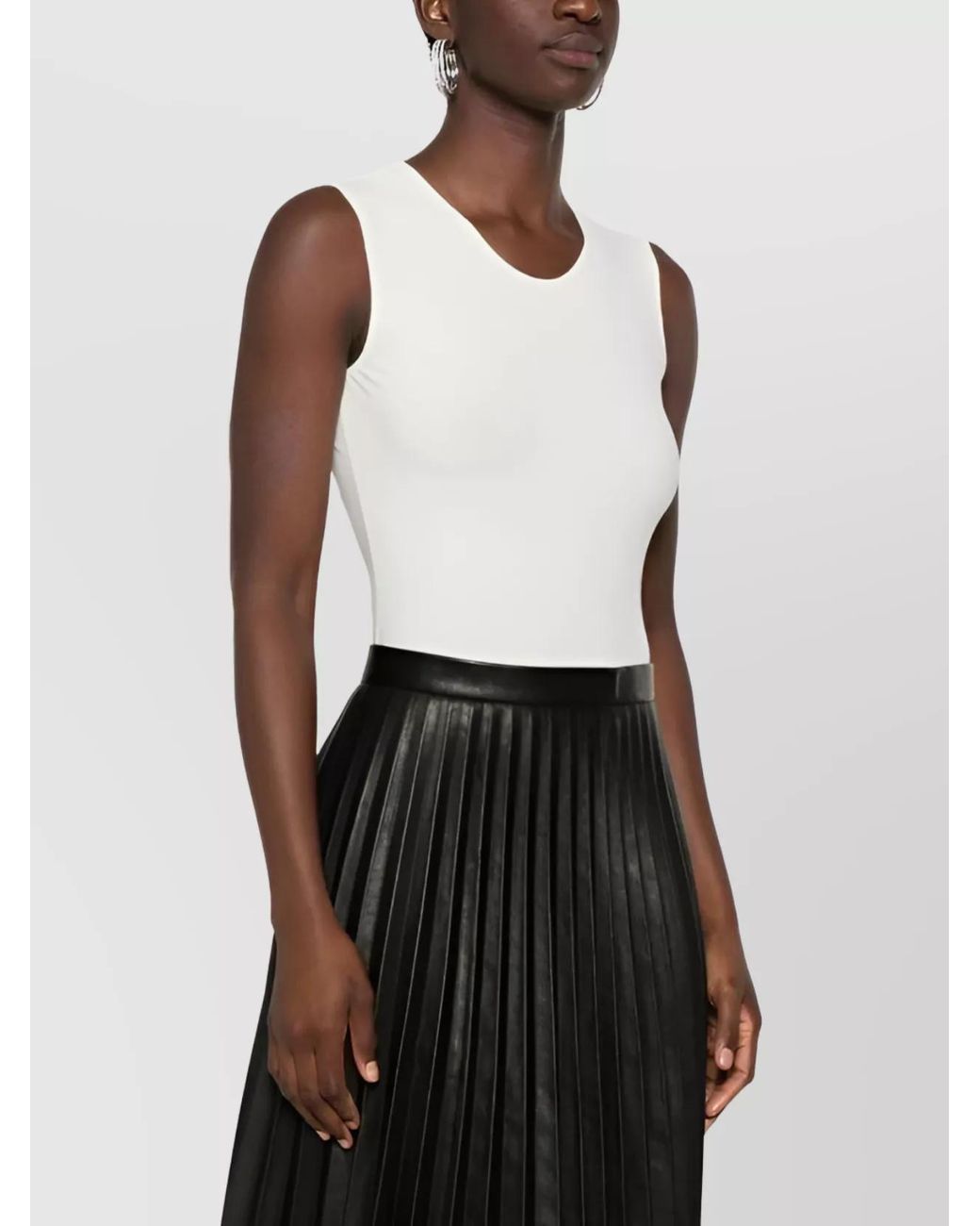 Maison Margiela White Sleeveless Round Neck Bodysuit