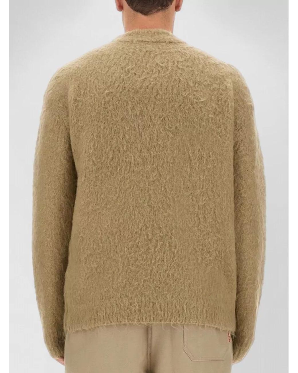Acne Natural Ribbed Crew Neck Sweater for men