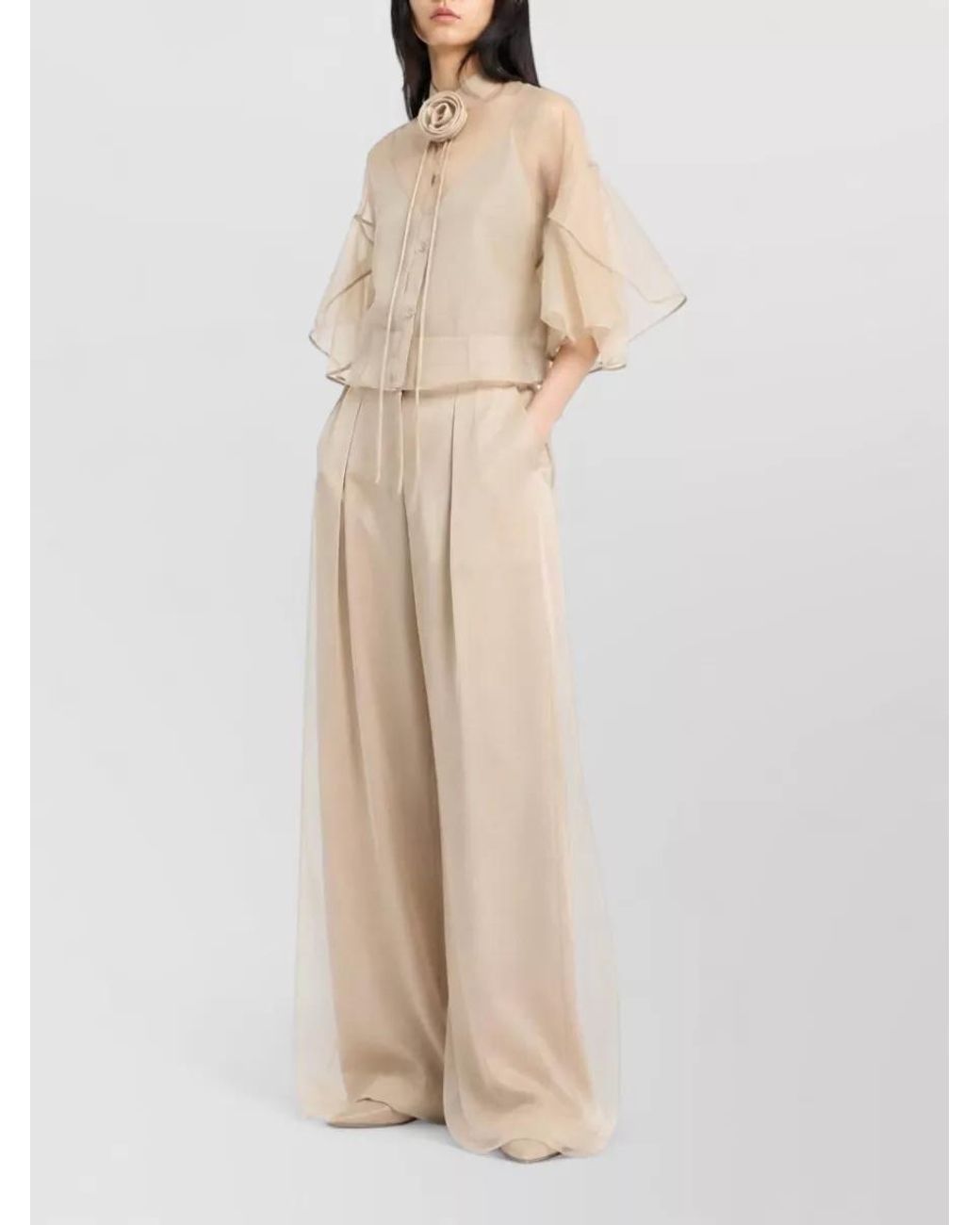 Max Mara Natural Silk Cropped Blouse