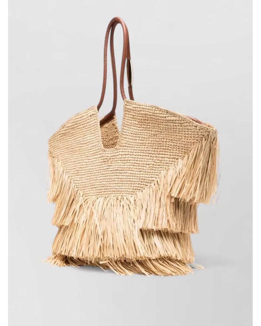 Zimmermann Natural Raffia Fringed Beach Bag