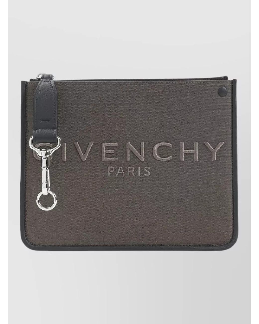 Givenchy Gray Canvas Zipped Pouch for men