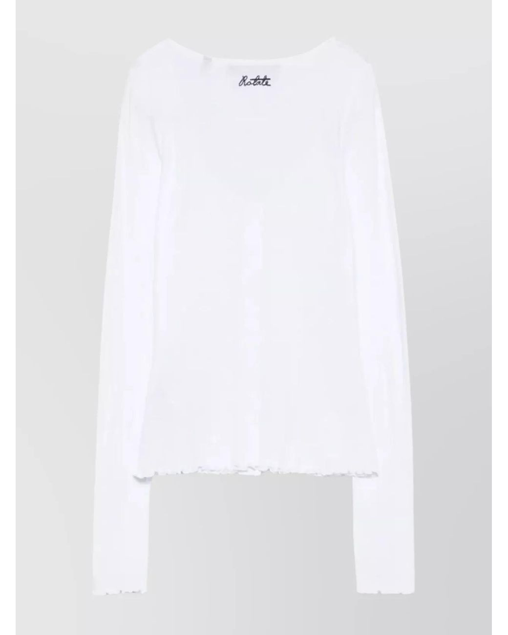 ROTATE BIRGER CHRISTENSEN White Long-Sleeve Knitted Top