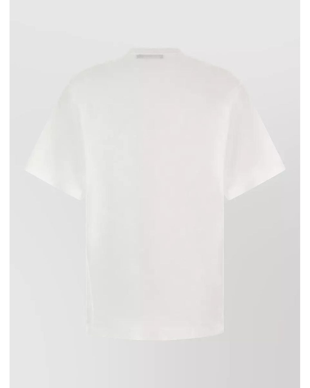 Dolce & Gabbana White Cotton Logo Patch T-Shirt for men