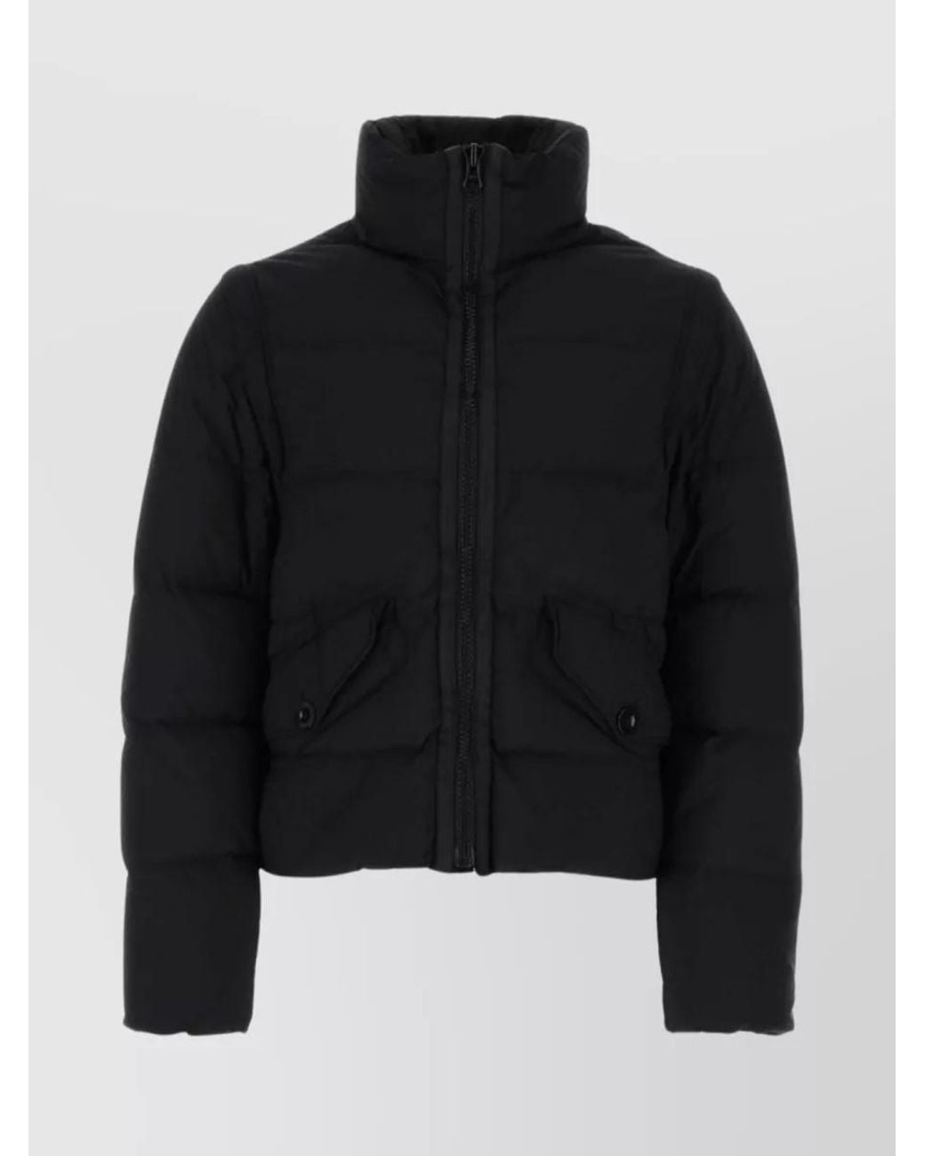 C P Company Black Down Jacket With Removable Sleeves for men
