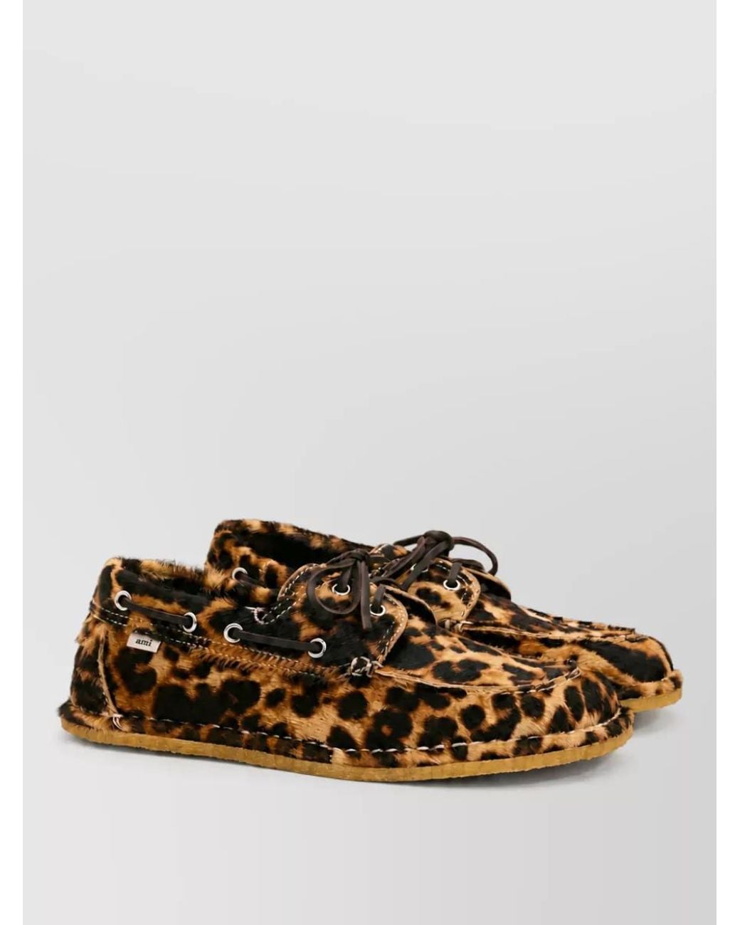 AMI Multicolor Leather Boat Shoes