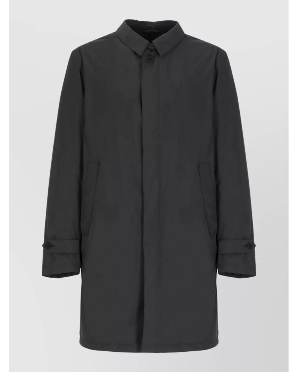 Herno Gray Down Single-Breasted Jacket for men