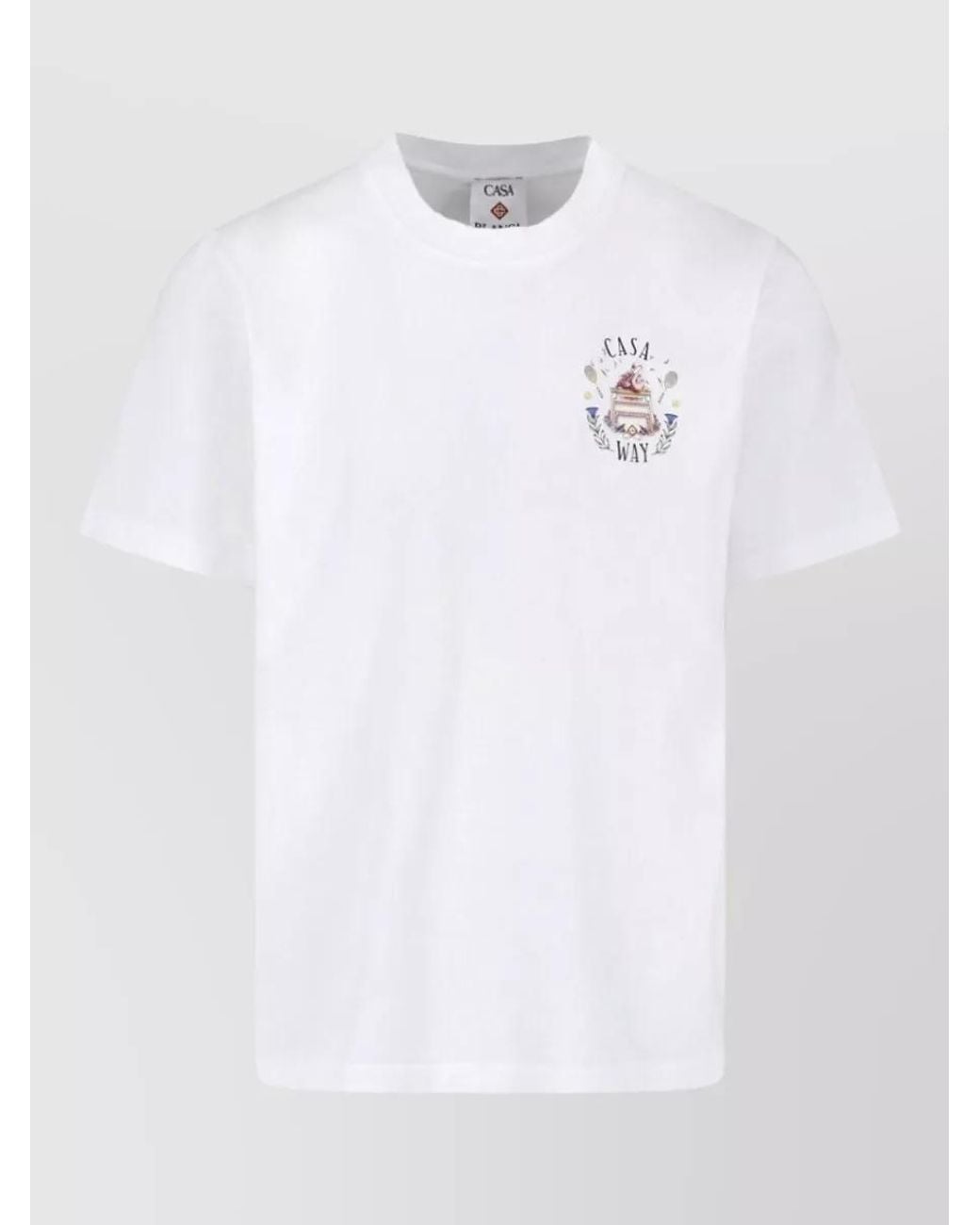 Casablanca White Organic Cotton Logo Print Short Sleeve T-Shirt for men