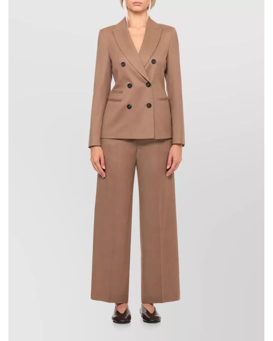 Peserico Natural Virgin Wool Double-Breasted Blazer