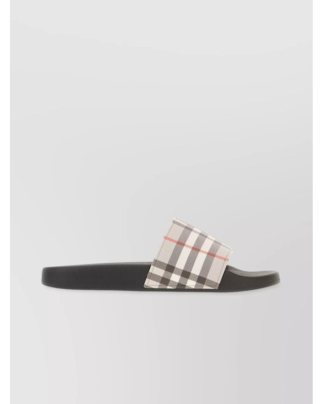Burberry White Synthetic Leather Slides