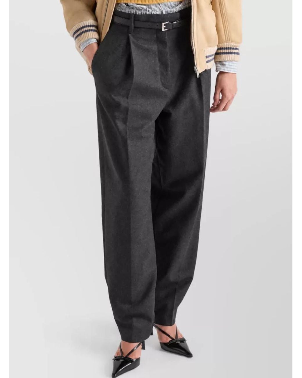 Prada Black High-Rise Tailored Trousers