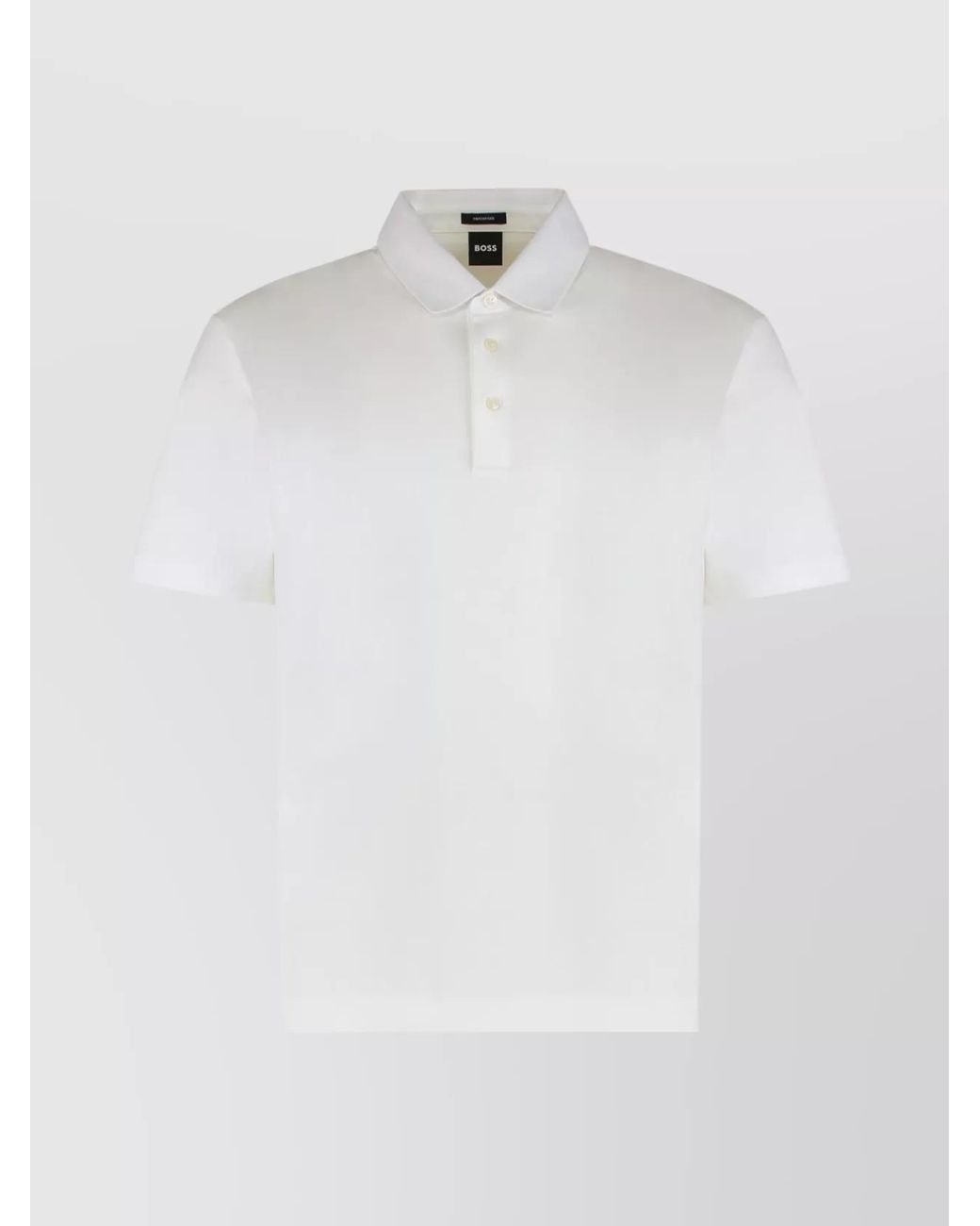 Boss White Cotton Short-Sleeve Polo Shirt for men