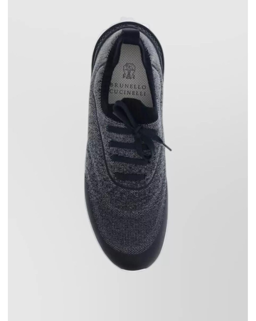 Brunello Cucinelli Black Knit Lace-Up Low-Top Sneakers for men