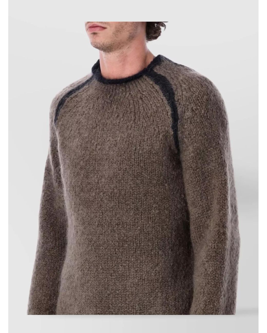 Our Legacy Gray Mohair Wool Relaxed-Fit Crewneck Sweater for men
