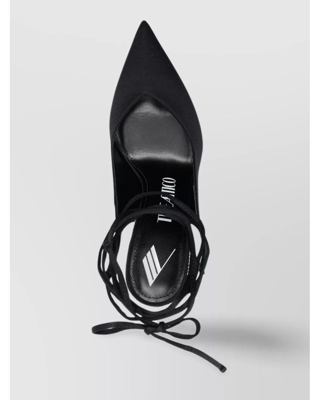 The Attico Black Crystal-Embellished Satin Slingback Pumps