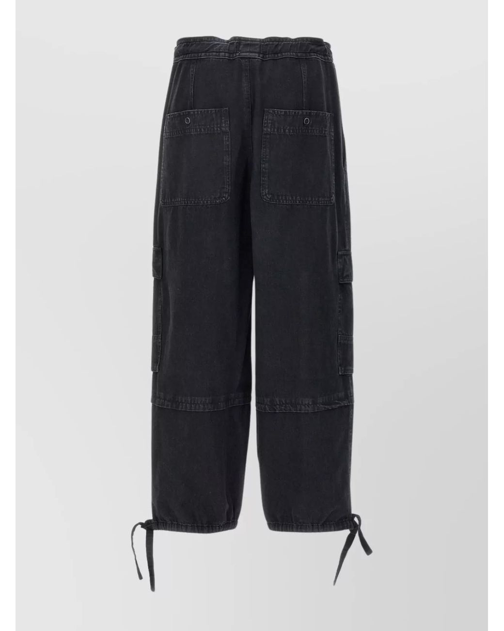 Isabel Marant Blue Denim Loose-Fit Cargo Trousers