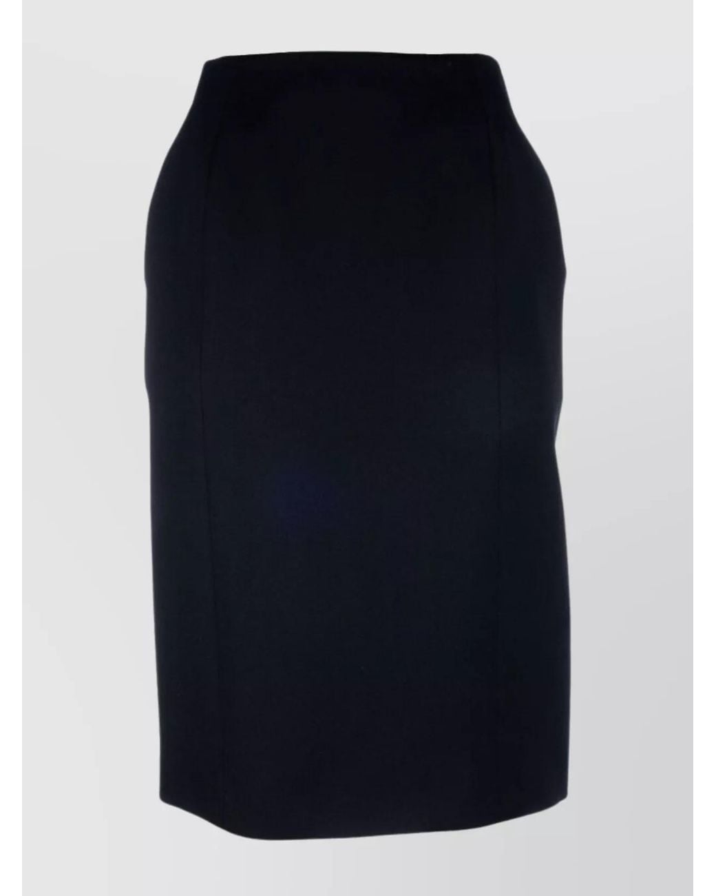 Balenciaga Blue Wool High-Rise Midi Pencil Skirt